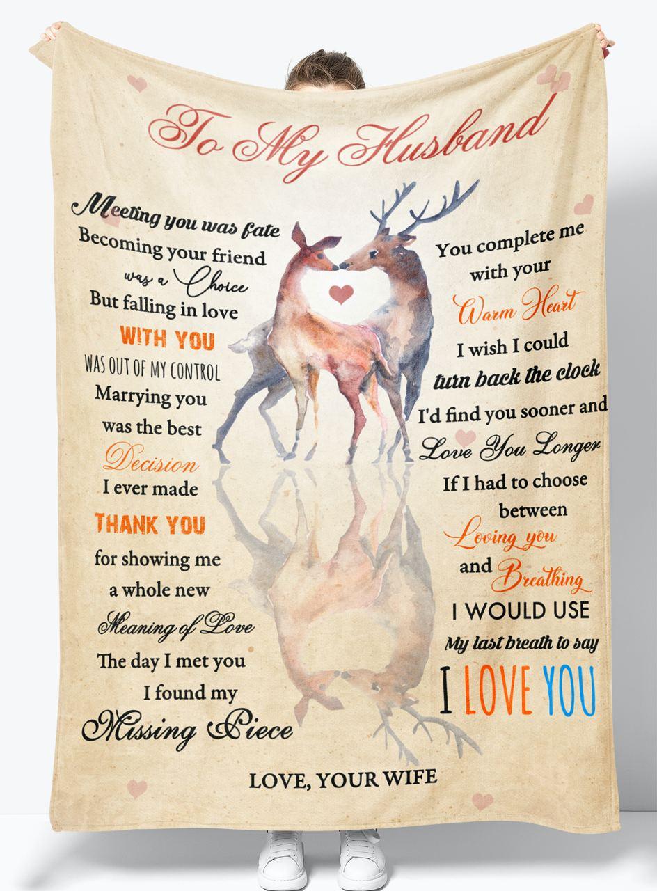 Fiance Gifts for Him, Fiancee To My Fiance The Day I Fell In Love With You  Blanket