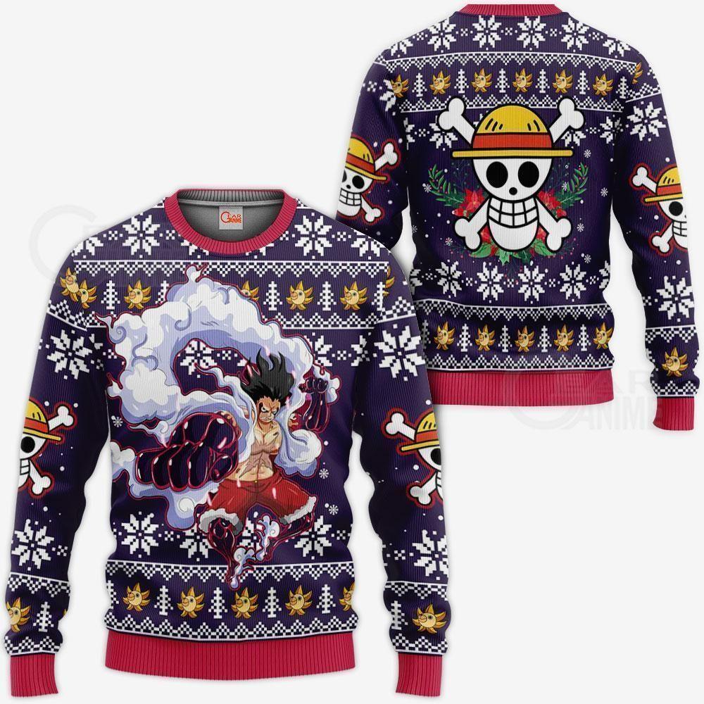 Merry Luffymas One Piece Ugly Christmas Sweater