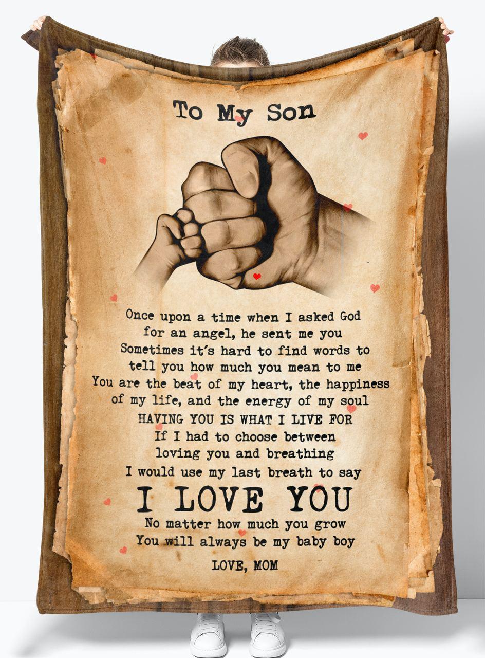 To My Son - From Mom - Fleece Blanket Gift BMS026 - Giftngon Shop