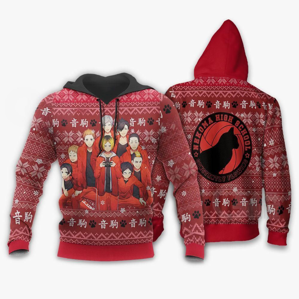 Nekoma High Ugly Christmas Sweater Haikyuu Anime Xmas Shirt