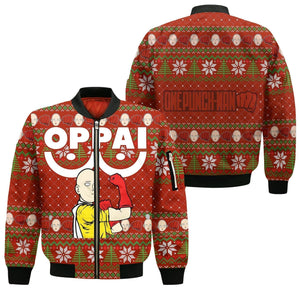 Saitama Oppai Ugly Christmas Sweater One Punch Man Anime Xmas