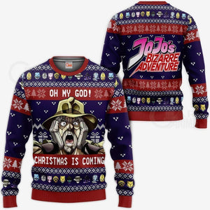 Joseph Joestar Ugly Christmas Sweater Oh My God JoJo's Anime