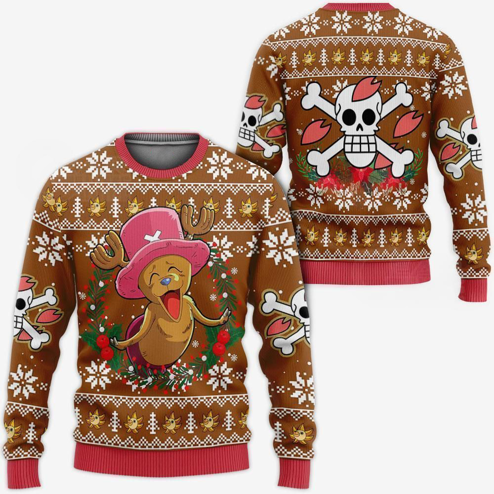 Happy Chopper Ugly Christmas Sweater One Piece Anime Xmas