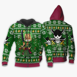 Happy Zoro Ugly Christmas Sweater One Piece Anime Xmas