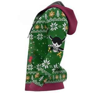 Happy Zoro Ugly Christmas Sweater One Piece Anime Xmas