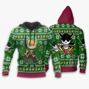 Happy Zoro Ugly Christmas Sweater One Piece Anime Xmas