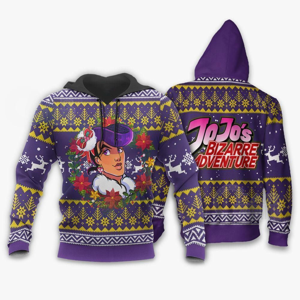 Josuke Higashikata Ugly Christmas Sweater JoJo's Anime Xmas Hoodie