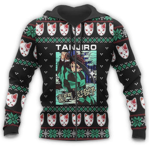 Tanjiro Kamado Ugly Christmas Sweater Demon Slayer Anime Xmas Custom Clothes