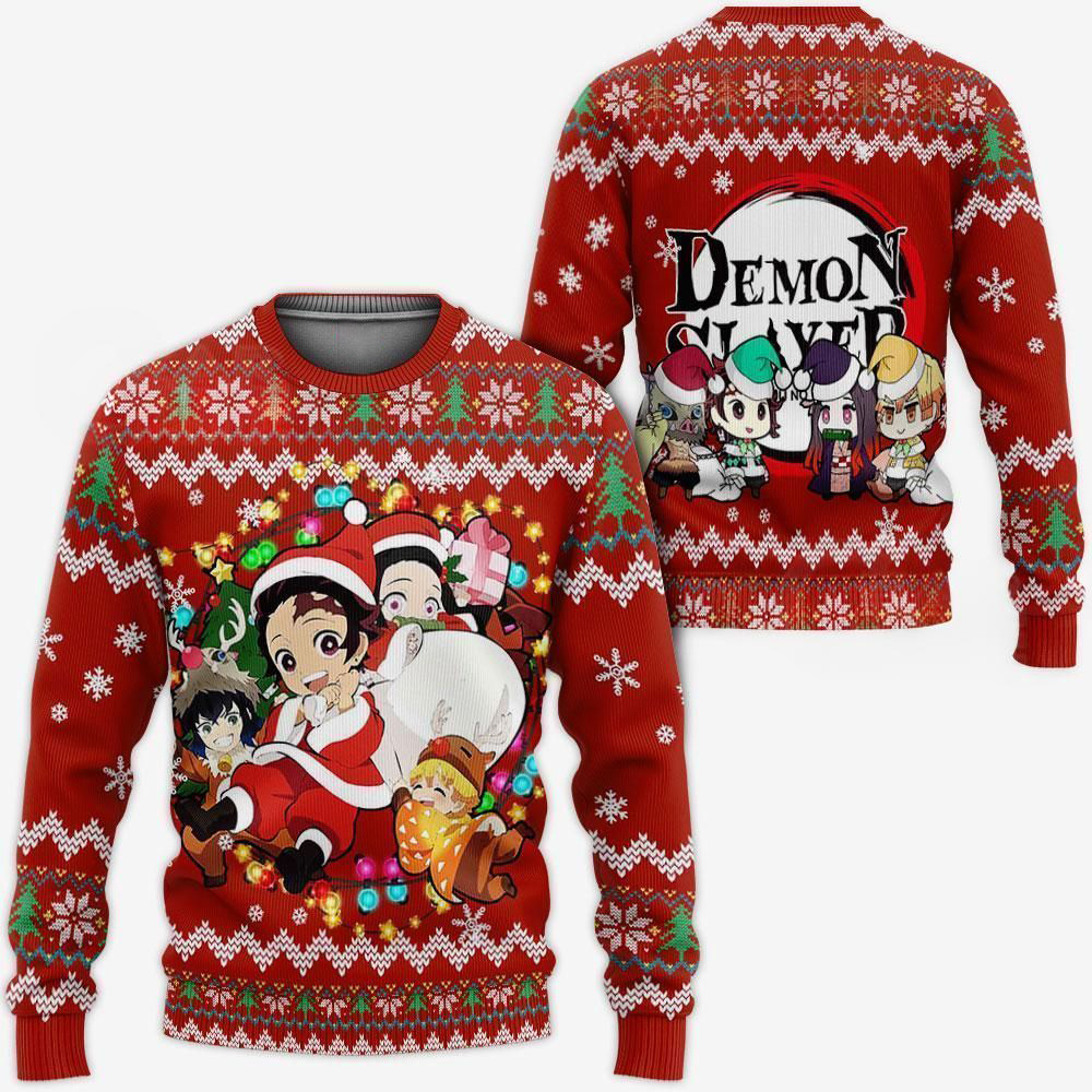 Demon Slayer Ugly Christmas Sweater Kimetsu No Yaiba Xmas Gift