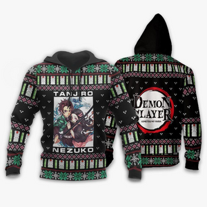 Tanjiro And Nezuko Ugly Sweater Christmas Demon Slayer Anime Gift