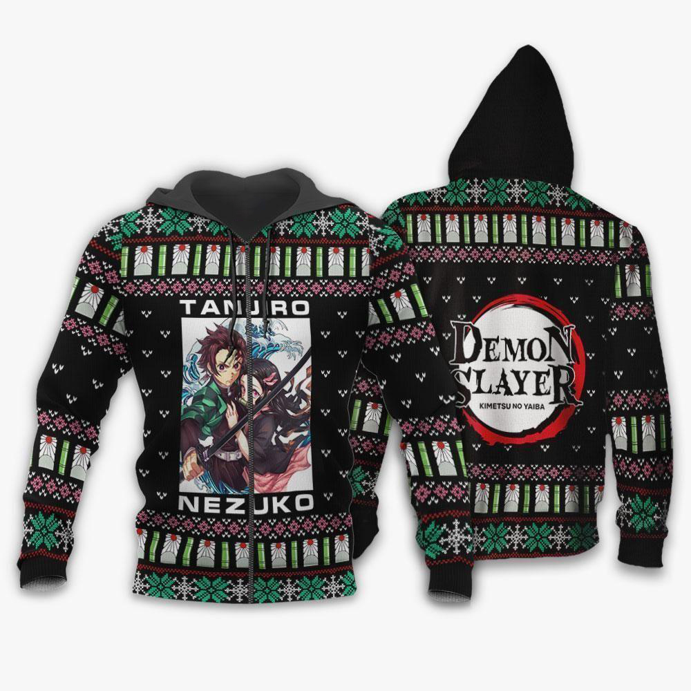 Tanjiro And Nezuko Ugly Sweater Christmas Demon Slayer Anime Gift