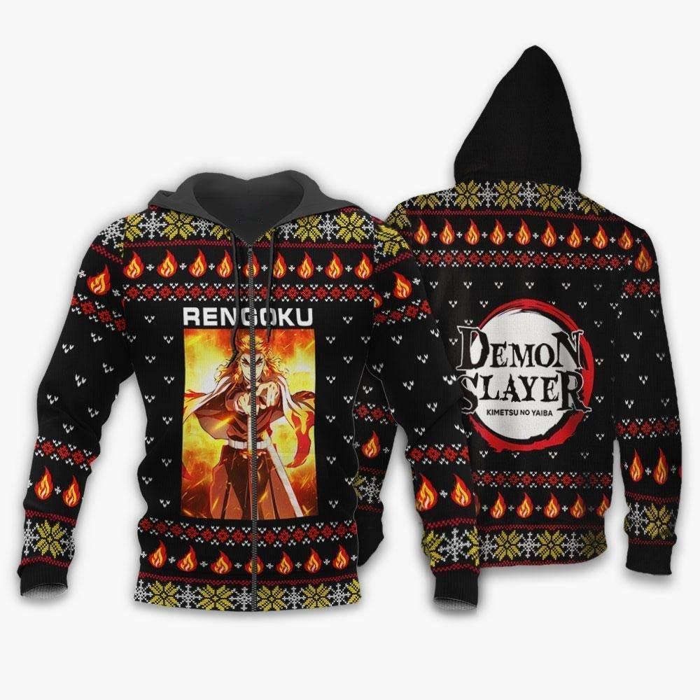 Kyojuro Rengoku Ugly Christmas Sweater Demon Slayer Anime Xmas Gift