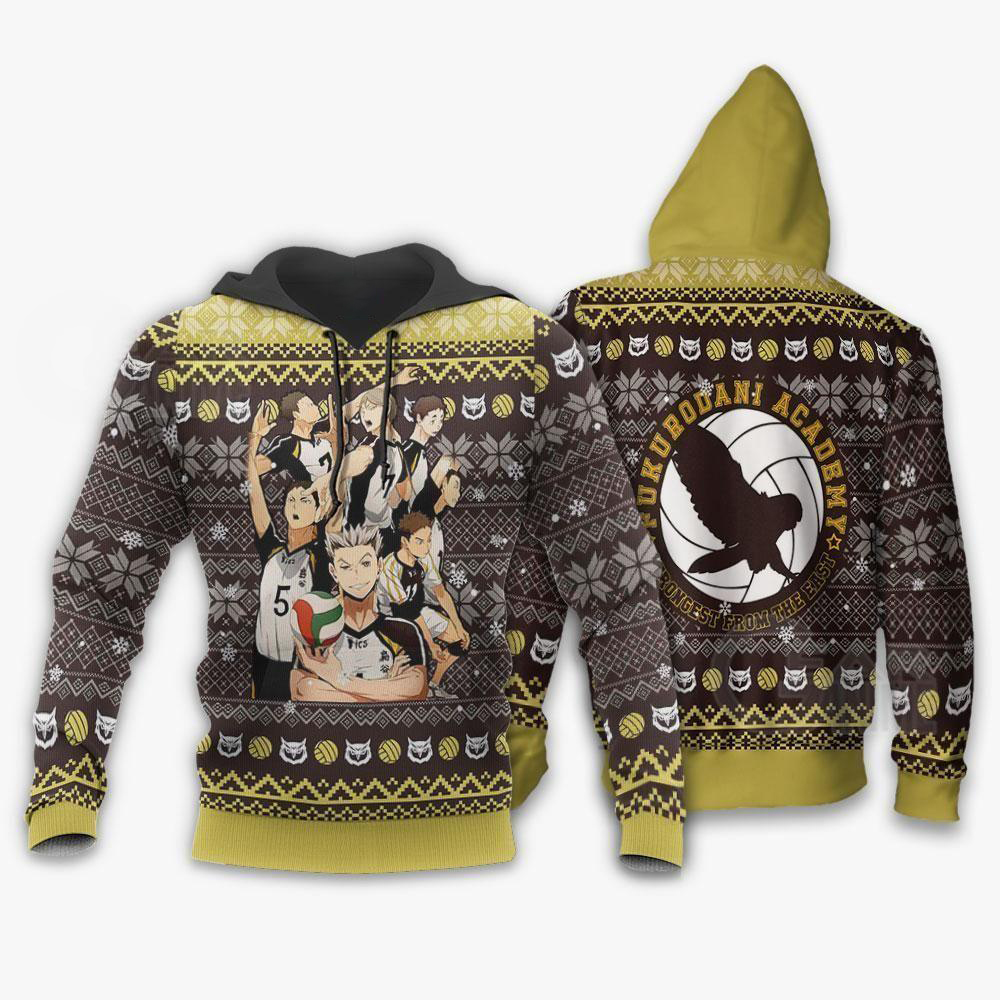 Fukurodani Academy Ugly Christmas Sweater Haikyuu Anime Xmas