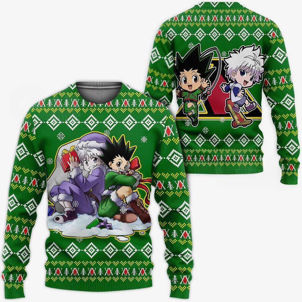 Gon & Killua HxH Ugly Christmas Sweater Hunter X Hunter Anime Xmas