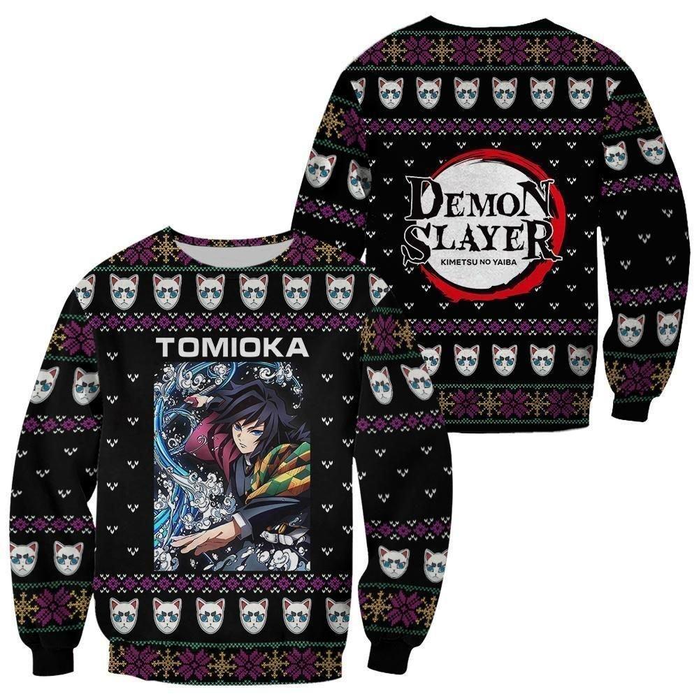 Giyu Tomioka Ugly Christmas Sweater Demon Slayer Anime Xmas Gift Custom Clothes