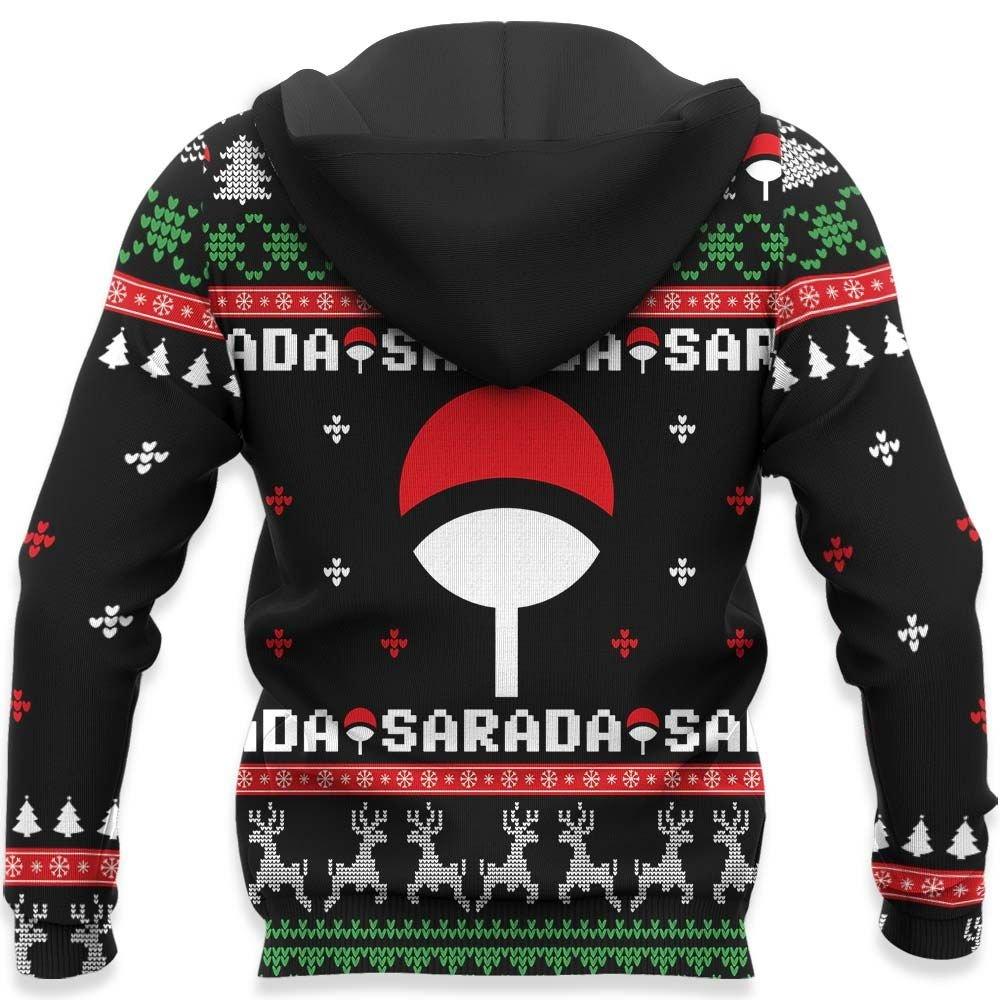 Sarada Uchiha Ugly Christmas Sweater Custom Boruto Anime Xmas Gifts