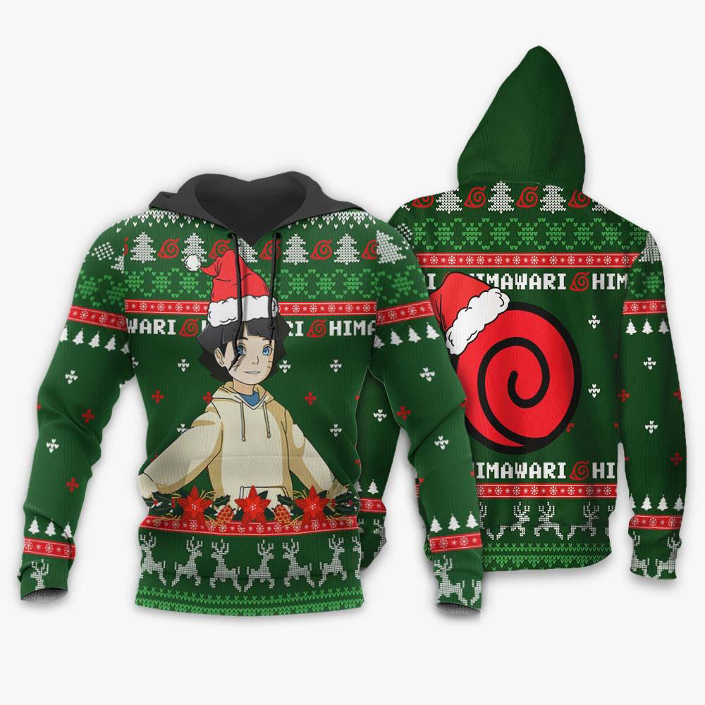 Uzumaki Himawari Ugly Christmas Sweater Custom Boruto Anime Xmas Gifts