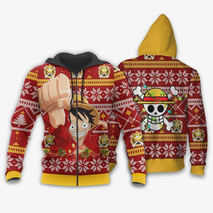 Monkey Luffy Ugly Christmas Sweater Custom One Piece Anime Xmas Gifts