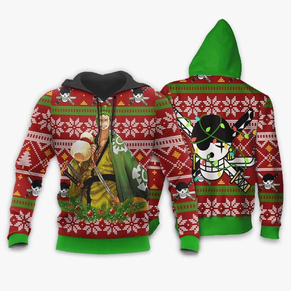 Zoro Ugly Christmas Sweater Custom Wano One Piece Anime Xmas Gifts