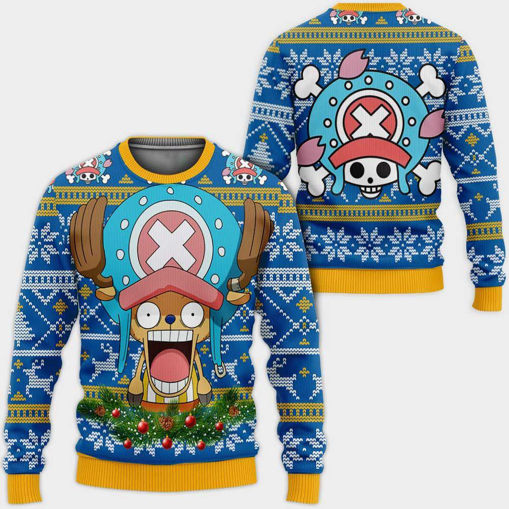 Chopper Ugly Christmas Sweater Custom One Piece Anime Xmas Gifts