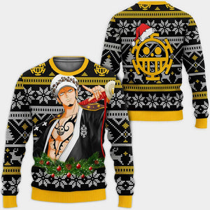 Trafalgar Law Ugly Christmas Sweater Custom Wano One Piece Anime Xmas Gifts