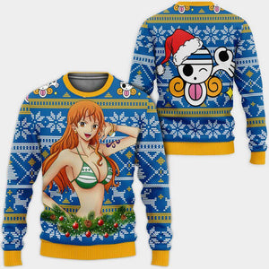 Nami Ugly Christmas Sweater Custom One Piece Anime Xmas Gifts