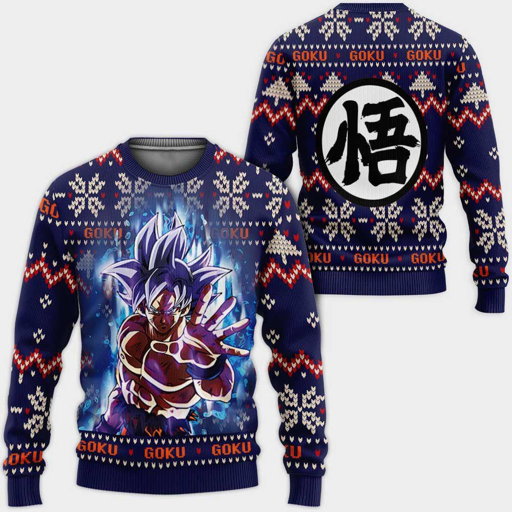 Goku Ultra Instinct Christmas Sweater Custom Anime Dragon Ball Xmas Gifts