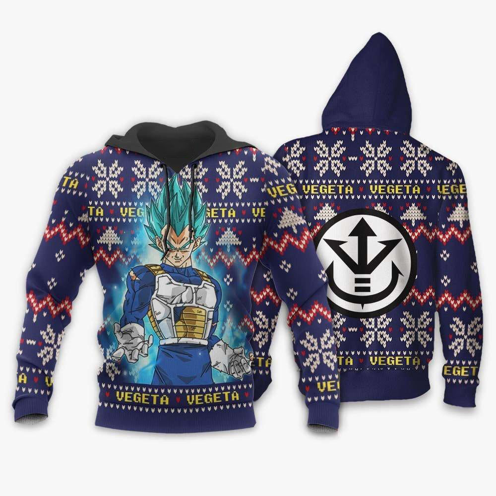 Vegeta Blue Christmas Sweater Custom Anime Dragon Ball Xmas Gifts