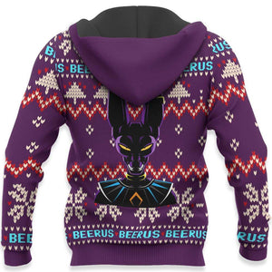 Beerus Ugly Christmas Sweater Custom Anime Dragon Ball Xmas Gifts