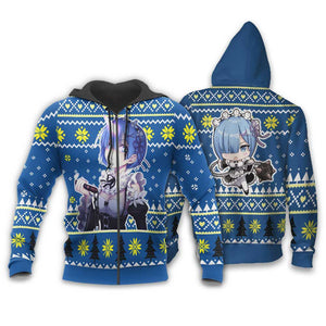 Re Zero Rem Ugly Christmas Sweater Custom Anime Xmas Gifts