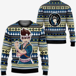 Kuromu Chrome Ugly Christmas Sweater Custom Anime Dr Stone Xmas Gifts