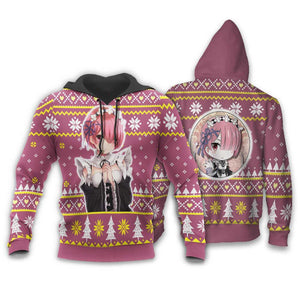 Re Zero Ram Ugly Christmas Sweater Custom Anime Xmas Gifts