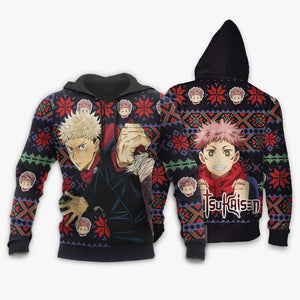 Yuji Itadori Ugly Christmas Sweater Custom Anime Jujutsu Kaisen Xmas Gifts