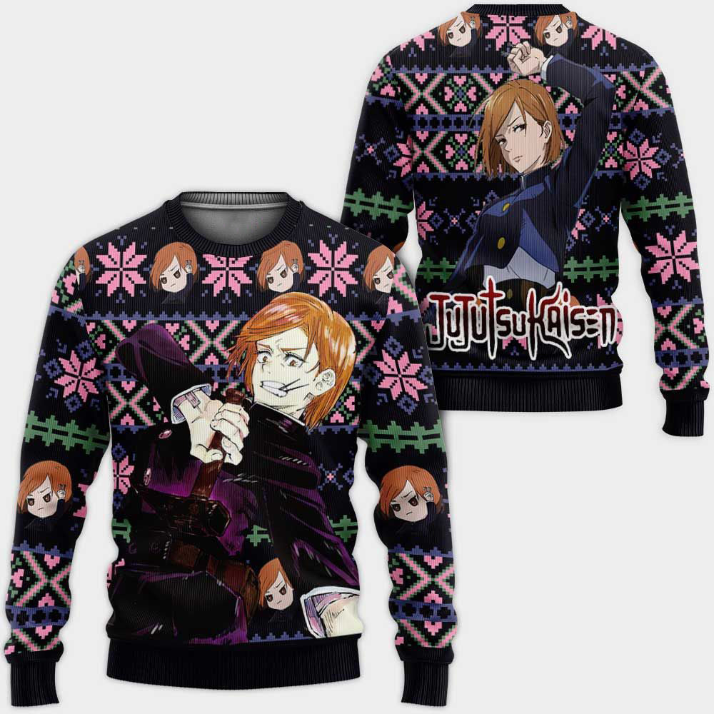 Nobara Kugisaki Ugly Christmas Sweater Custom Anime Jujutsu Kaisen Xmas Gifts