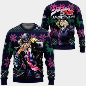 Robert Speedwagon Ugly Christmas Sweater Custom Anime Jojo's Bizzare Adventure Xmas Gifts