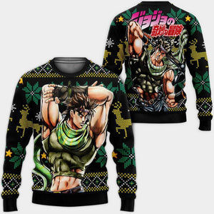 Joseph Joestar Ugly Christmas Sweater Custom JoJo's Bizzare Adventure Anime Xmas Gifts