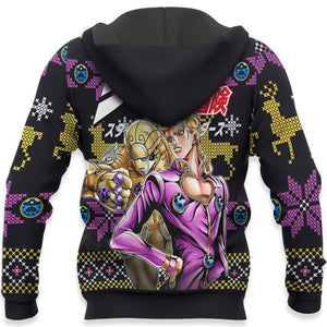 Giorno Giovanna Ugly Christmas Sweater Custom Anime Jojo's Bizzare Adventure Xmas Gifts