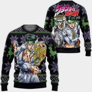 Rohan Kishibe Ugly Christmas Sweater Custom Anime Jojo's Bizzare Adventure Xmas Gifts