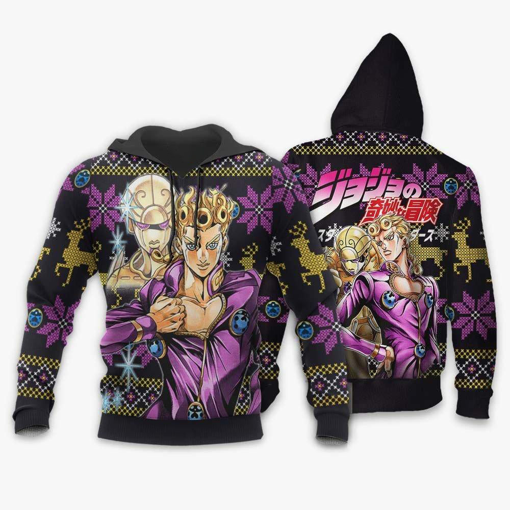 Giorno Giovanna Ugly Christmas Sweater Custom Anime Jojo's Bizzare Adventure Xmas Gifts