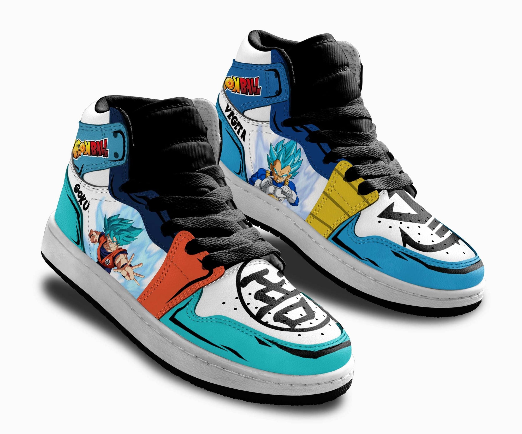 Goku Blue and Vegeta Blue Kids Sneakers Custom Anime Dragon Ball Shoes For Kids