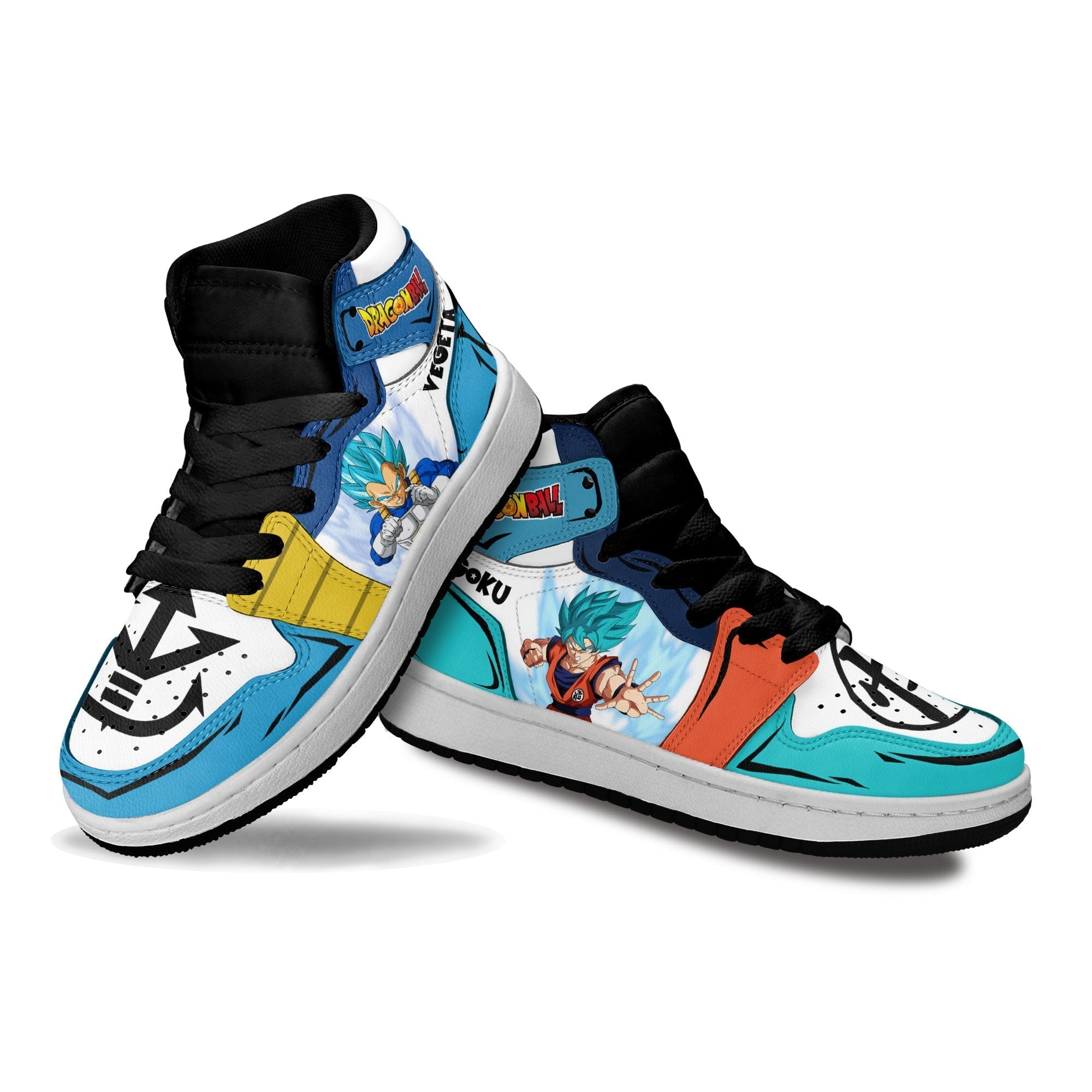 Goku Blue and Vegeta Blue Kids Sneakers Custom Anime Dragon Ball Shoes For Kids