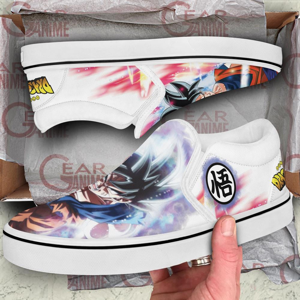 Goku Ultra Instinct Slip On Sneakers Canvas Dragon Ball Custom Anime Shoes