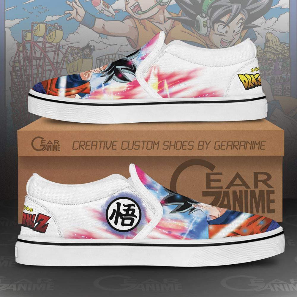 Goku Ultra Instinct Slip On Sneakers Canvas Dragon Ball Custom Anime Shoes