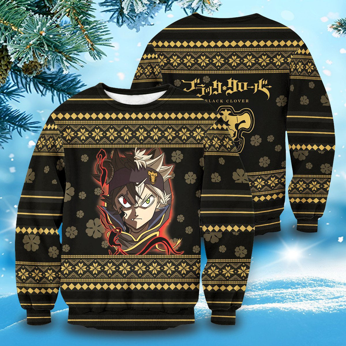 Black Clover Christmas Unisex Wool Sweater