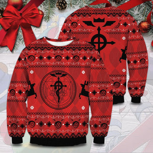 Fullmetal Alchemist Christmas Unisex Wool Sweater