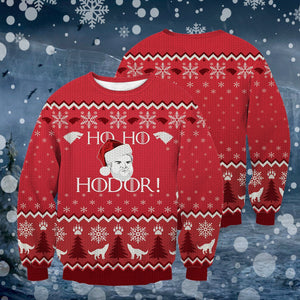 Ho! Ho! Hodor! Unisex Wool Sweater