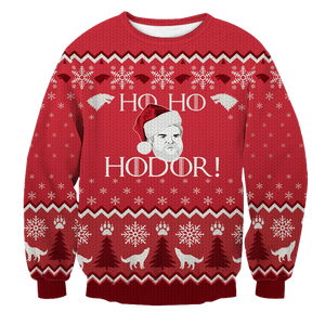 Ho! Ho! Hodor! Unisex Wool Sweater