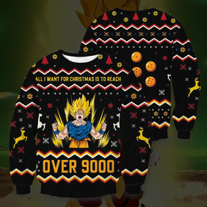 Over 9000 Christmas Unisex Wool Sweater