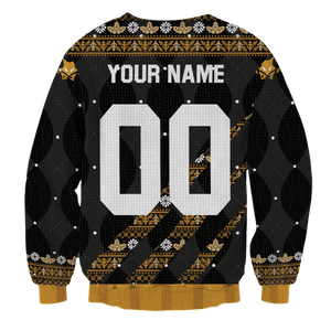 Personalized Team MSBY Black Jackals Christmas Unisex Wool Sweater