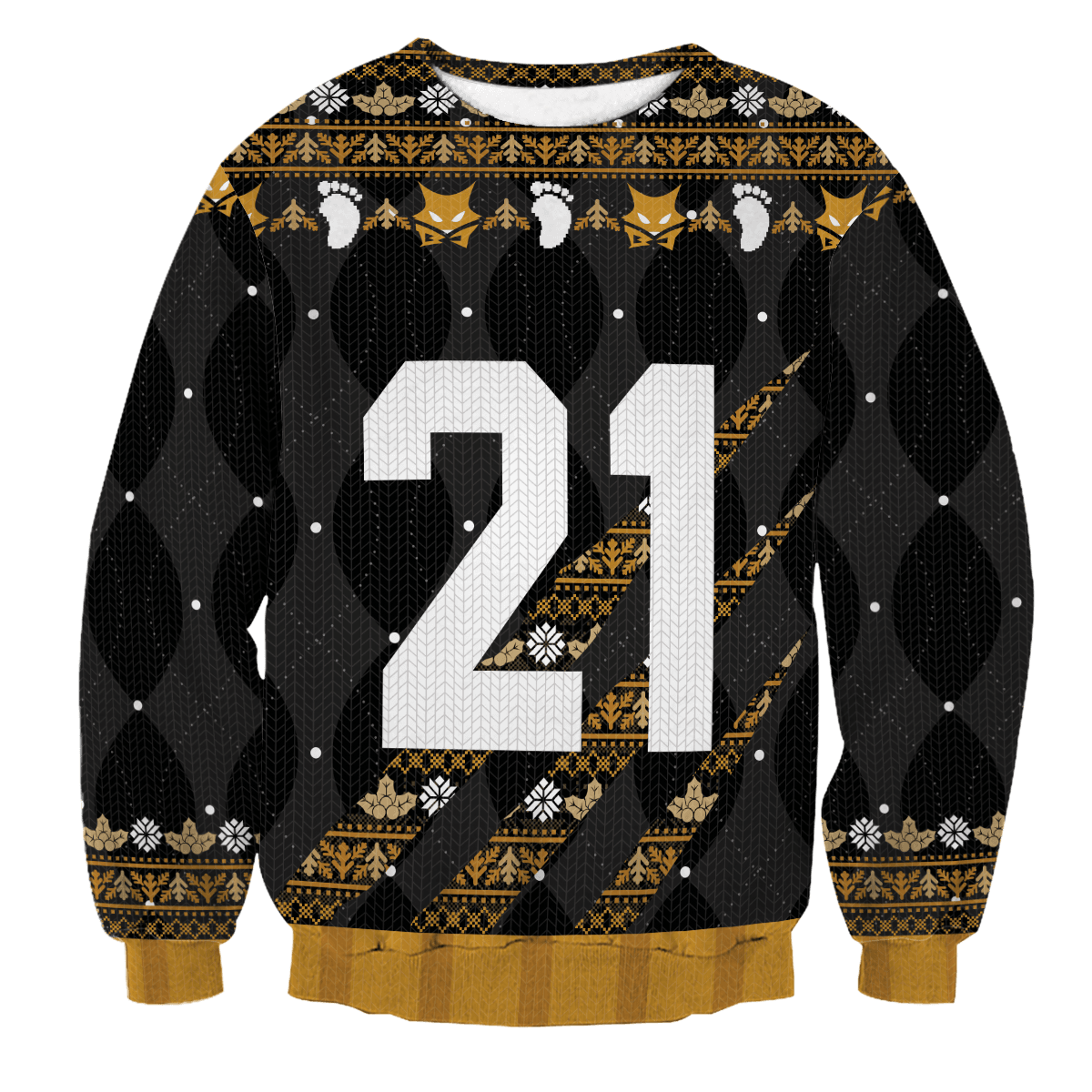 Personalized Team MSBY Black Jackals Christmas Unisex Wool Sweater